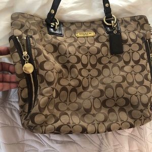 Coach canvas and leather shoulder bag